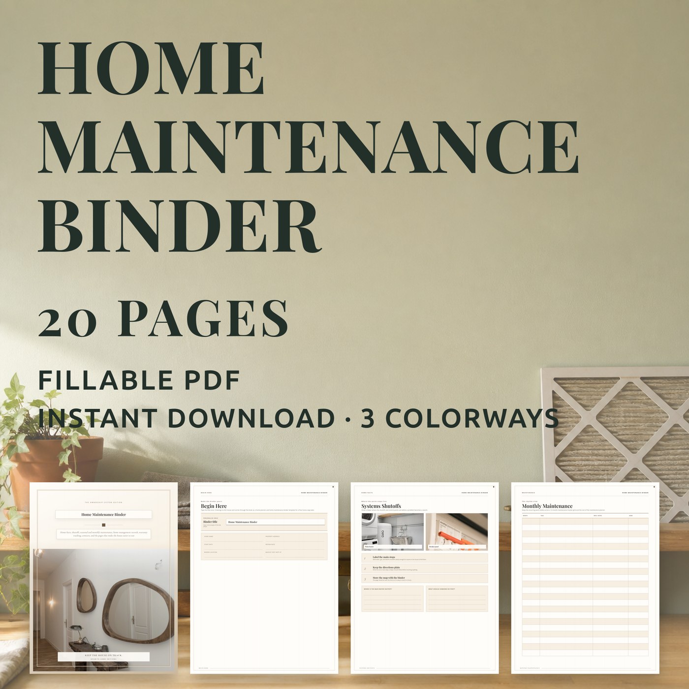 Home Maintenance Binder — listing hero