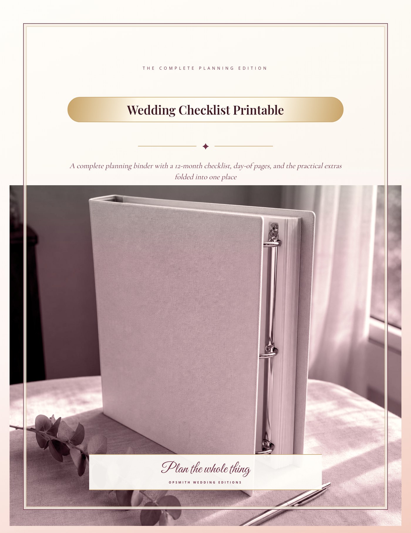 Wedding Checklist Printable cover