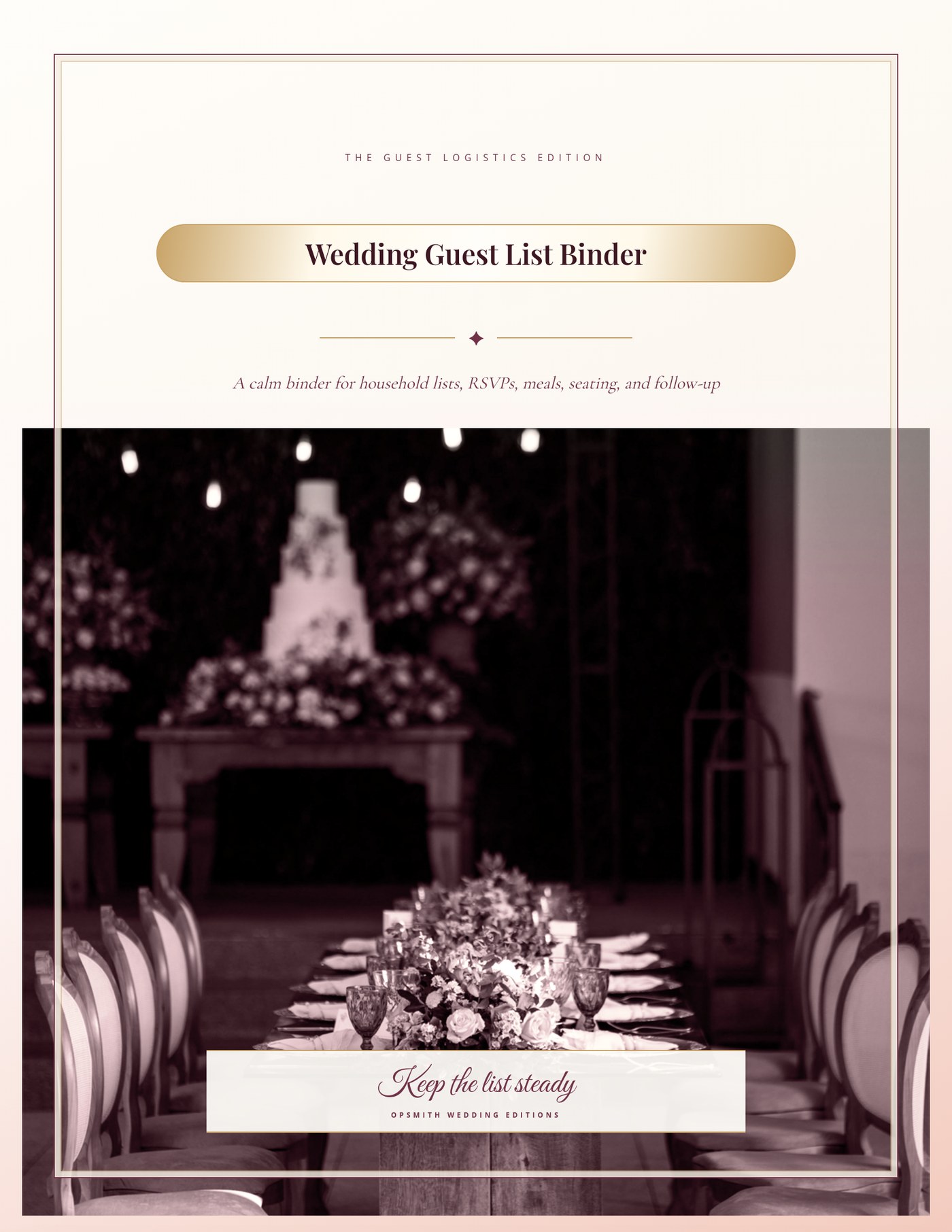 Wedding Guest List & RSVP Planner Binder cover