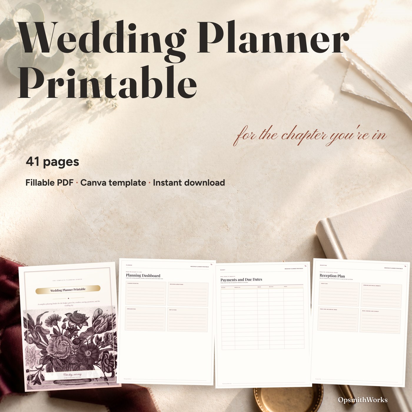 Wedding Planner Printable - Full Planning Binder — listing hero